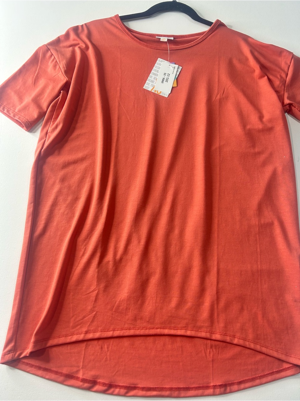 NWT Lularoe XS Irma Coral Short Sleeve T-Shirt